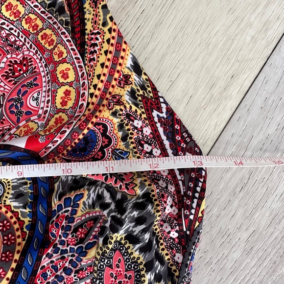 Elysa Suzanne paisley designer elegant resortwear beach boho halter maxi dressxs - Picture 4 of 5